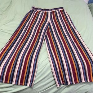 Stripped Wide Leg Flowy Pants